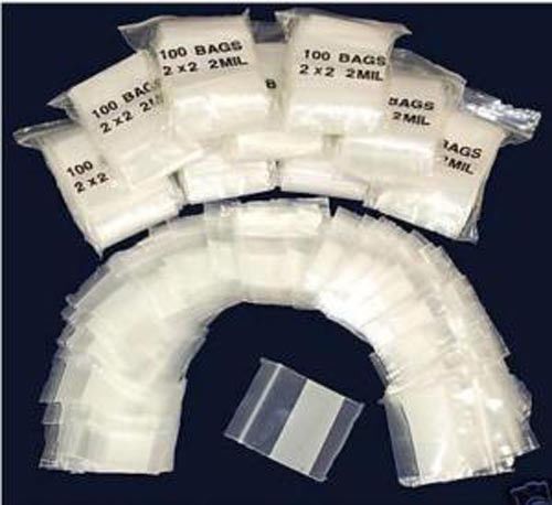 1000 zipper bag plastic block baggies ziplock 2&#034;x 2&#034; for sale