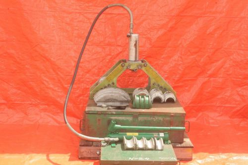 Greenlee 777 hydraulic pipe bender with greenlee 755 hand pump + greenlee shoe for sale