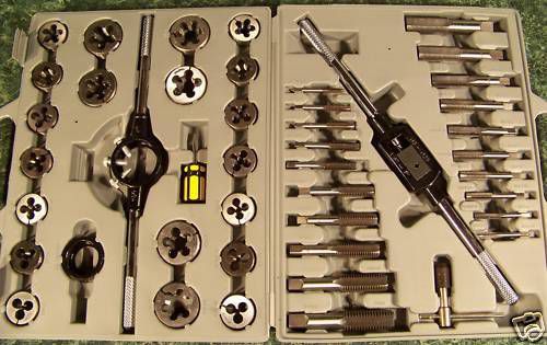 45pc sae tungsten steel tap and die set with case big jumbo heavy duty new inch for sale