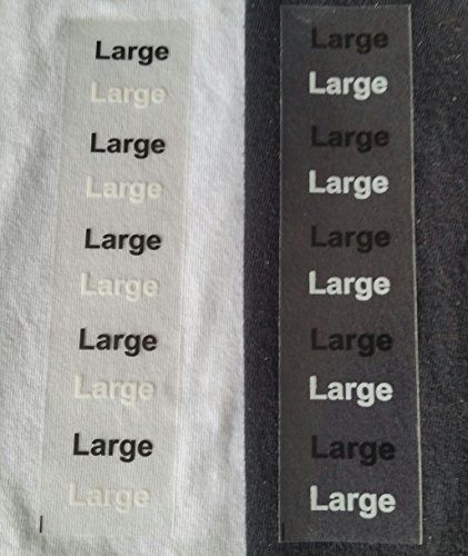 InStockLabels.com Size Large New Modern Style Clear Clothing Size Stickers For
