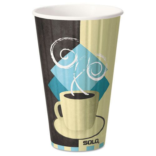 &#034;Duo Shield Insulated Paper Hot Cups, 16oz, Tuscan Design, 35/pack&#034;
