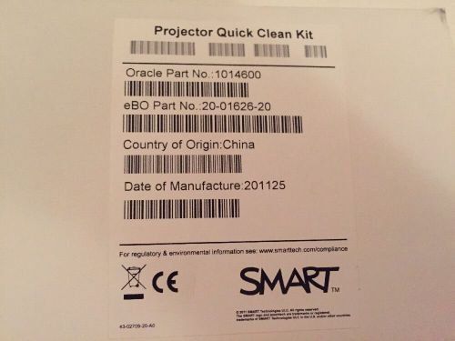 Smarttech smart board - projector quick clean kit smart ebo part no. 20-01626-20 for sale