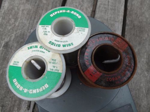 3  rolls (1 is full)  50/50 lead/tin solder 1 pound 14 oz  free ship for sale
