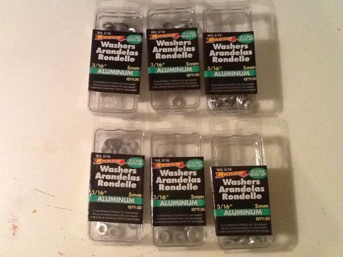 6 PACKS - Arrow WA 3/16&#034; (5mm) Aluminum Washers 30 Per Pack