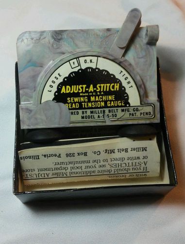 Vintage Miller&#039;s belt Mfg. Co., Adjust-A-Stitch thread tension gauge