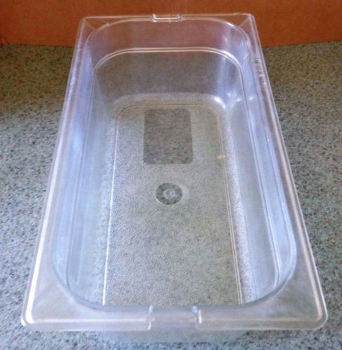 Sysco 1/3 4&#034; DEEP FOOD PAN SALAD CONTAINER SANDWICH TABLE Clear EM 631-1