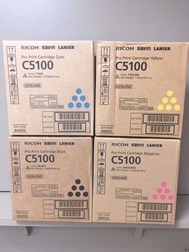 GENUINE RICOH Savin Lanier  PRO PrintC5100  TONER Set FACTORY Sealed