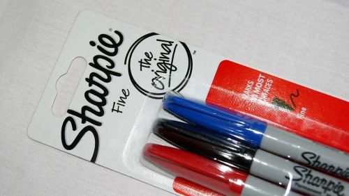 Sharpie Fine Black Blue Red Marker 3 Pieces The Original Set For Daily Use