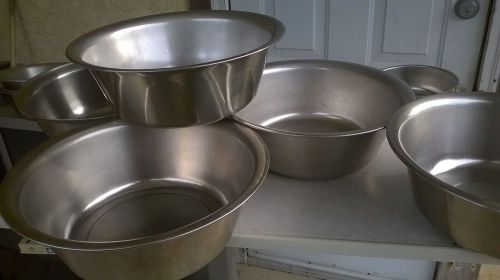 lot of 5 Used  VOLLRATH Stainless Steel Wash Basin 87340 13.5&#034;x5&#034;