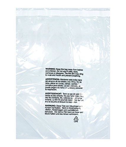 100 Piece 14x20 Inch Easy Peel Stick Clear Self Seal Poly Storage Plastic Bags