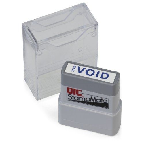 Officemateoic office pre-inked message stamp, &#034;void&#034;, blue, refillable (77039) for sale