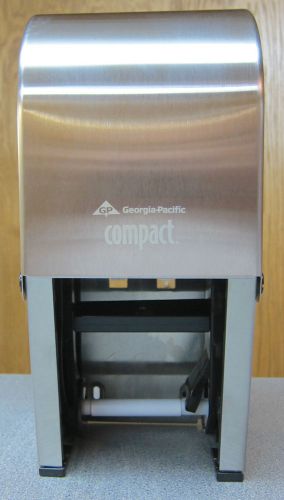 NEW Georgia Pacific Compact 2 Roll Toilet Tissue Dispenser Stainless Steel 56782