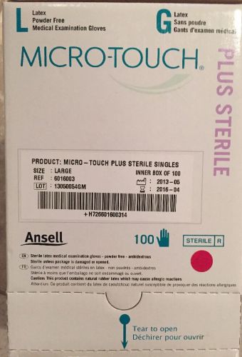 Ansell Perry 6016003 Micro-Touch PF Latex Plus Sterile Singles Large Gloves 100