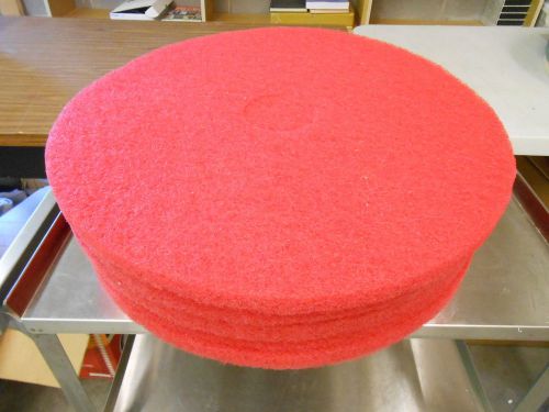 20&#034; Red Floor Scrubbing Buffer Pads Daily Cleaning 5ct