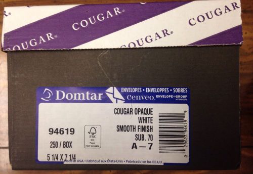 Domtar 250 Count Envelope 1 Box Cougar Opaque White 5 1/4 x 7 1/4 250 Total