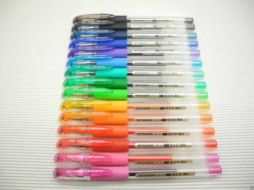 (15 colors pack) uni-ball um-151 0.5mm extra fine gel ink roller ball point pen for sale