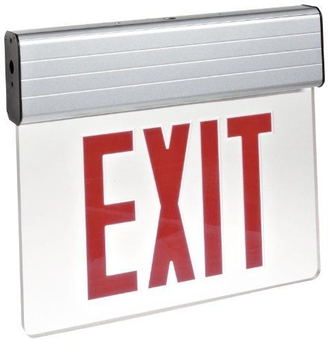 Morris products 73310 surface mount edge lit led exit sign, red on clear panel for sale