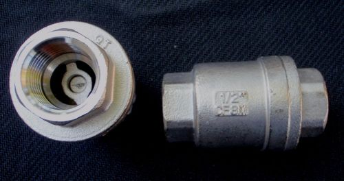 STAINLESS STEEL INLINE CHECK 1/2&#034; NPT SPRING LOADED IL-CV-050