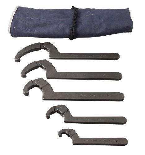 Martin SHW5K Adjustable Hook Spanner Wrench Set, 5 Pieces ranging from 3/4&#034; to