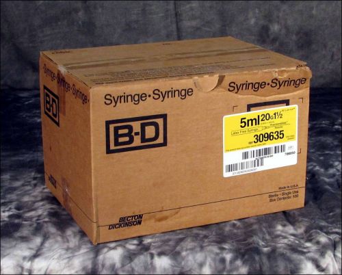 New box of 100 bd , 309635 syringes / 5ml luer-lok for sale