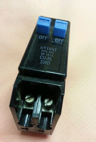 Bryant Twin , duplex  BD15-15  circuit breaker 15A / 15A