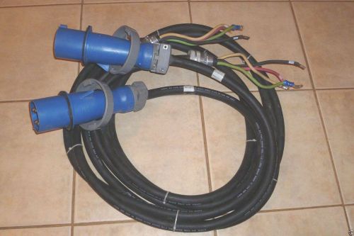 Hubbell 460P9W 250 VAC WaterTight Plugs&amp; 12&#039; Carol Cable 6/4 P7K123033 600V SOOW