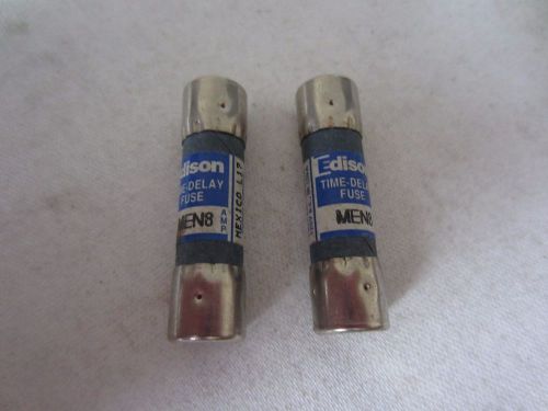 Lot of 2 Edison MEN8 Fuses 8A 8 Amps Tested
