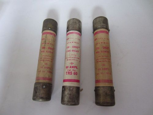 Lot of 3 Shawmut Gould TRS60 Fuses 60A 60 Amps Tested