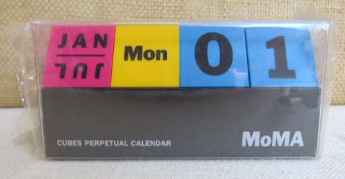MoMA Museum of Modern Art Cubes Perpetual Calendar Pink Yellow Turquoise Black