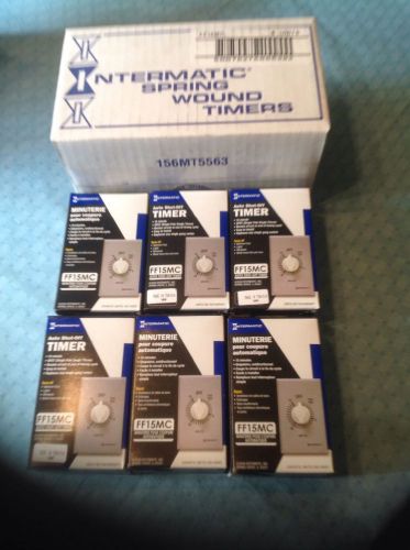 New in box lot of 6 intermatic 15 min commercial timer spring wound ff15mc, spdt for sale