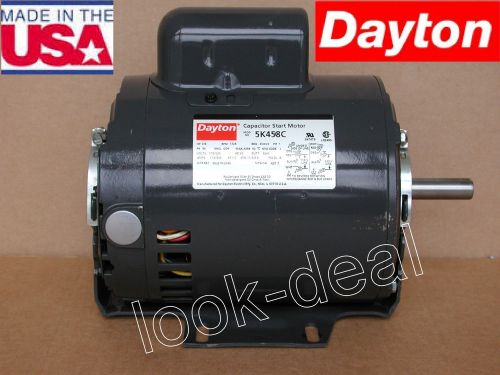 Dayton 5k458 commercial usa made capacitor start motor 3/4 hp 1725 rpm 115/230v for sale