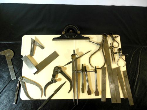 Vintage**rare** machinist tool lot set starrett calipers dividers browne &amp; sharp for sale