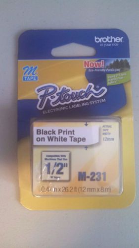 NEW Brother M231 P-Touch Label Tape, M-231 1/2 inch tape