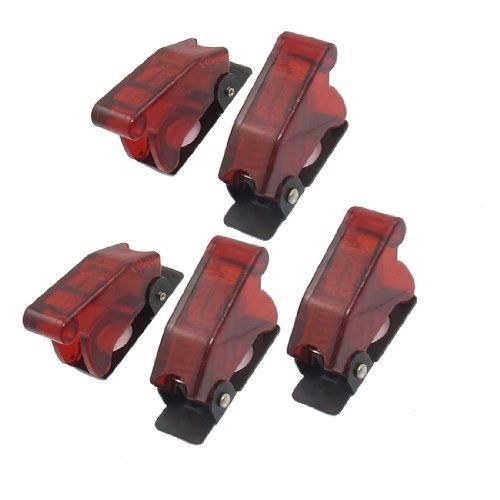 5 Pcs 12mm Mount Dia. Red Safety Flip Cover for Toggle Switch
