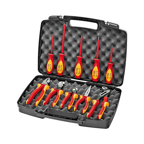 Knipex 989830us 10 piece tool industrial set 1000v insulated pliers screwdrivers for sale
