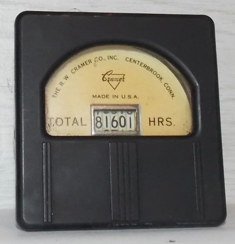 VINTAGE CRAMER TOTAL HOURS COUNTING PANEL METER USE STEAMPUNK