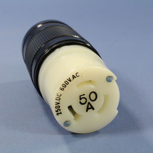 Leviton non-nema turn locking connector female plug 50a 250vdc 600v bulk 3762-c for sale