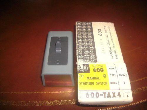 A B Allen Bradley #600-TAX4 manual starting switch 1 pole toggle Fractional HP