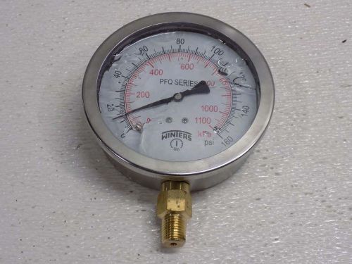 Winters pfq series stainless steel 304 dual scale liquid filled pressure gauge for sale