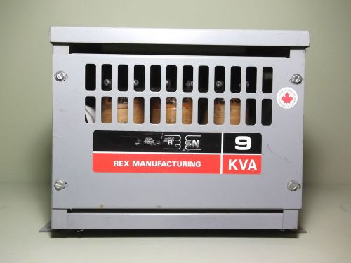 REX Manufacturing KVA 9 Transformer A9JH Type-1 3 Phase Auto Heavy Duty Trans