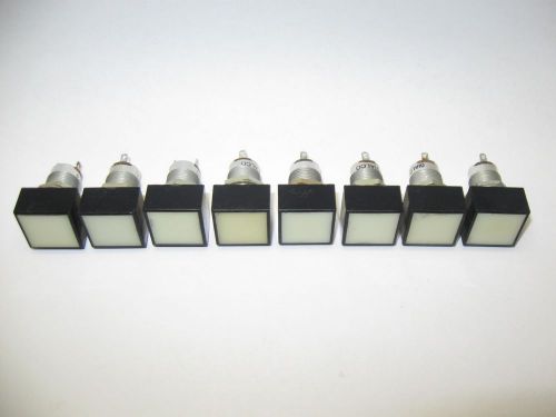 (8) dialco square panel mount incandescent lamp indicator lights 6v  3/4 ” white for sale