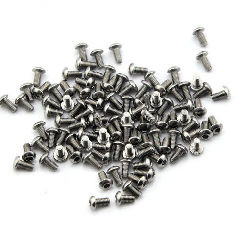 Pack of 100pcs m3*6mm button head hex socket cap screws 304 stainless steel bolt for sale
