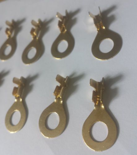 6mm (6.3mm) brass ring earth crimp terminal connector x 15 for sale