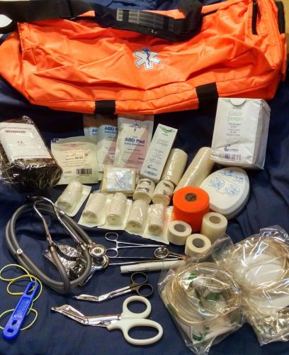 OXYGEN BAG STOCKED EMT FIRST RESPONDER STOCKED TRAUMA MEDICAL KIT PARAMEDIC