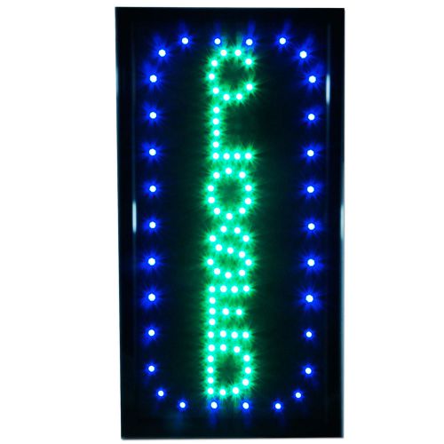 Vertical CLOSED shop LED 19x10&#034; Sign Bright Store neon Close Animated Light open