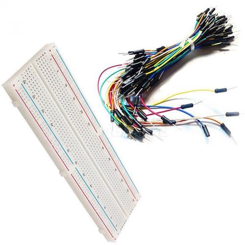 MB102 Breadboard Board 830 Points Solderless PCB + 65Pcs Jumper Cable Wires Y5RG