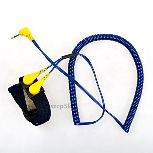 NEW Double-Circuit Lines Anti Static Antistatic ESD Adjustable  Wrist Strap Blue