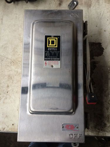 Square D Stainless Hu362ds 3 Pole 60 Amp  600 V Disconnect