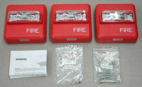 Siemens zr-mc-r 500-636169 wall mount fire alarm strobe - red - lot of 3 - new for sale
