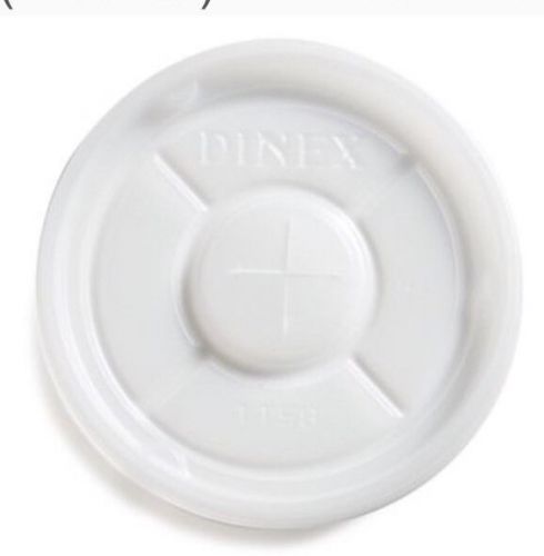 Lot of 1000 Dinex DXTT58 Translucent Disposable Lid with Straw Slot